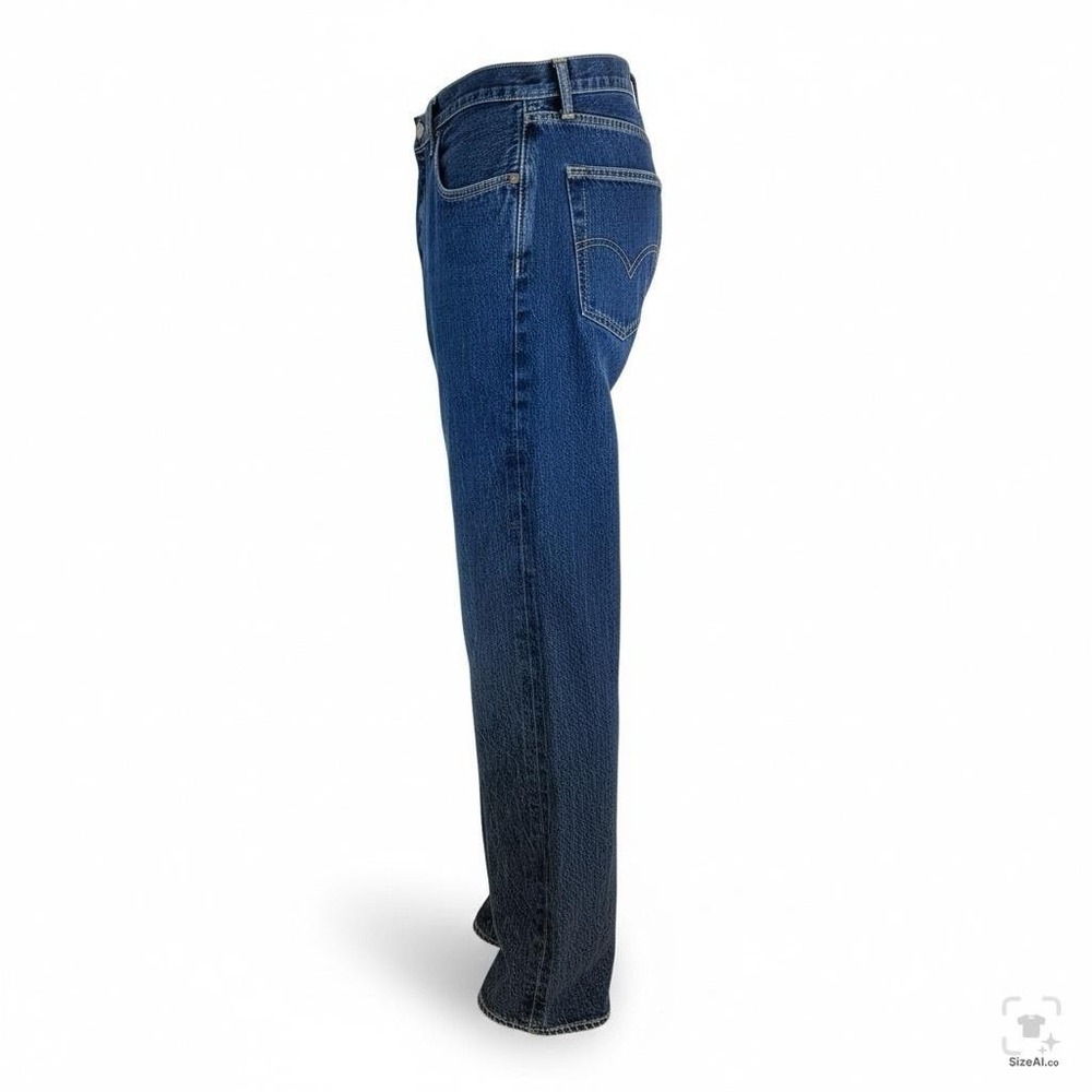 Levis 501 Jeans Mens 34x32 Blue Medium Wash Denim Button Fly Regular Fit - Picture 3 of 16